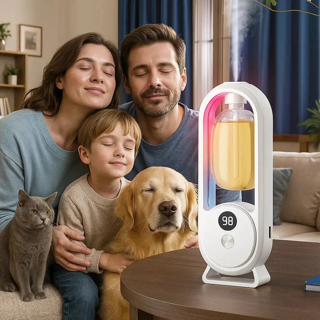 Automatischer Raumduft Diffusor mit Nano-Vernebelung, Stimmungslicht und USB – leiser Aroma-Duftspender für entspannte Atmosphäre in Wohn- und Schlafräumen – Zorenza