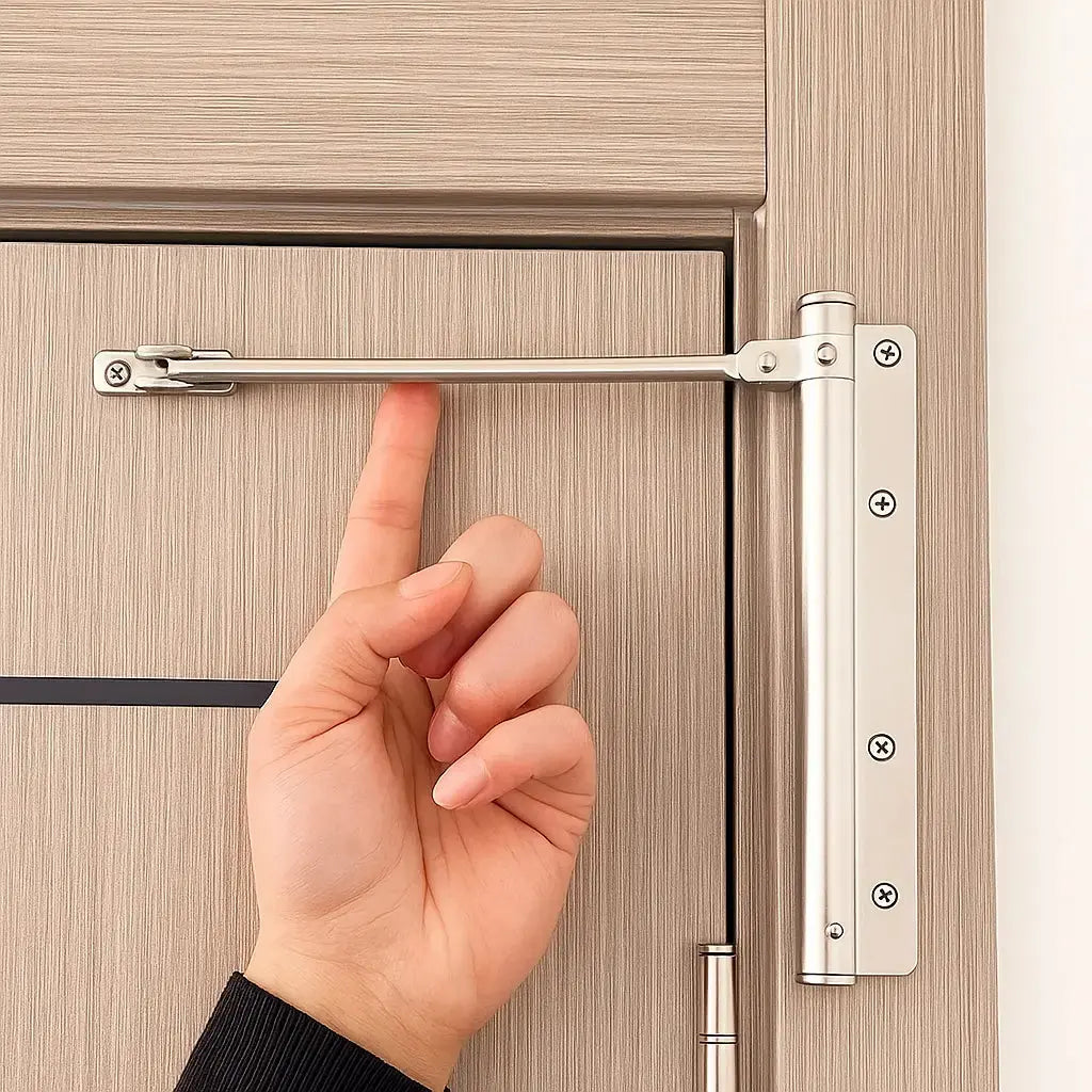 Automatic stainless steel door closer with adjustable spring