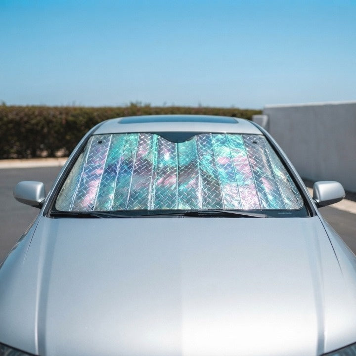 Car Sunshade Aluminum Reflective 130-140 cm – UV Protection Weatherproof for Windshield Sedan SUV Compact Car – Zorenza