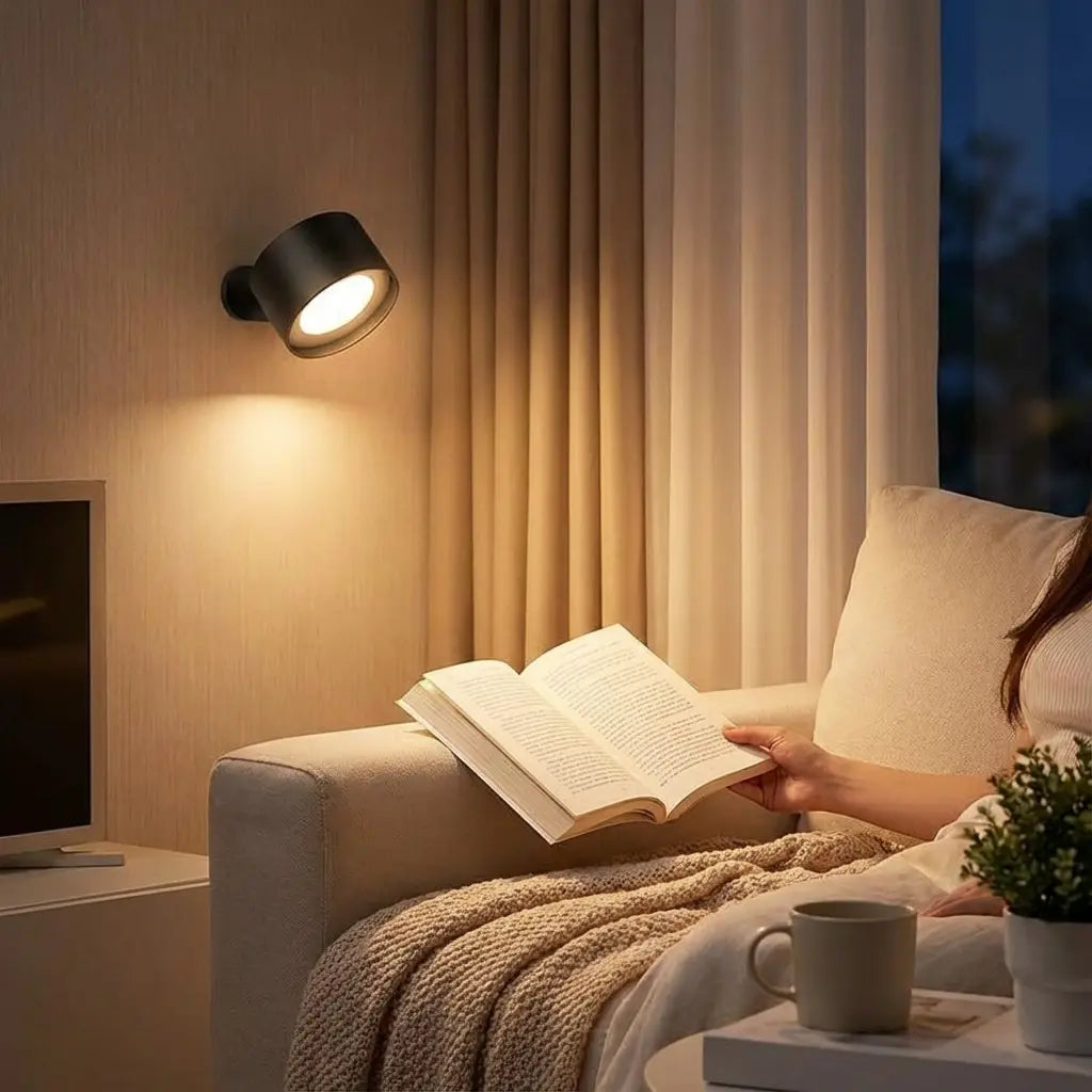 Wireless wall lamp with magnetic mounting