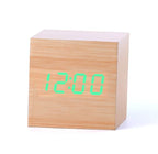 Digitaler Holzwürfel-Wecker mit LED-Anzeige -    Zorenza