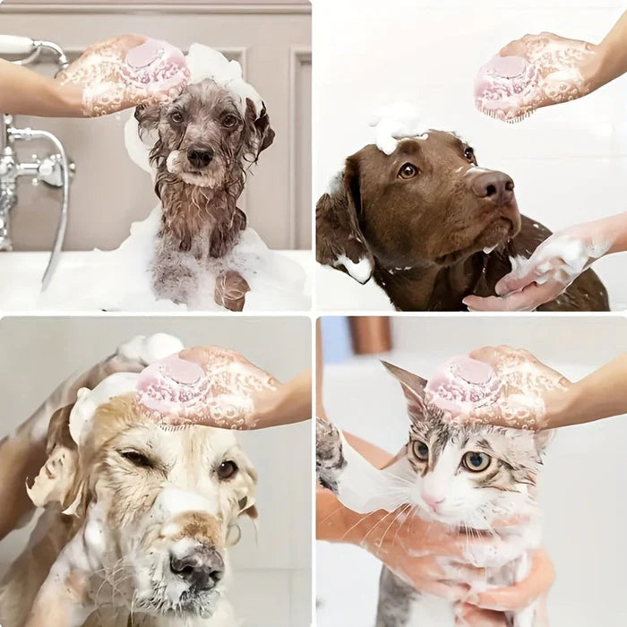Haustierbürste Silikon mit Shampoo-Spender -    Zorenza