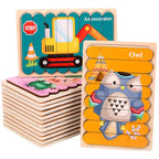 Holz Steckpuzzle-Set für Kinder – Doppelseitig & Bildungsfördernd -    Zorenza