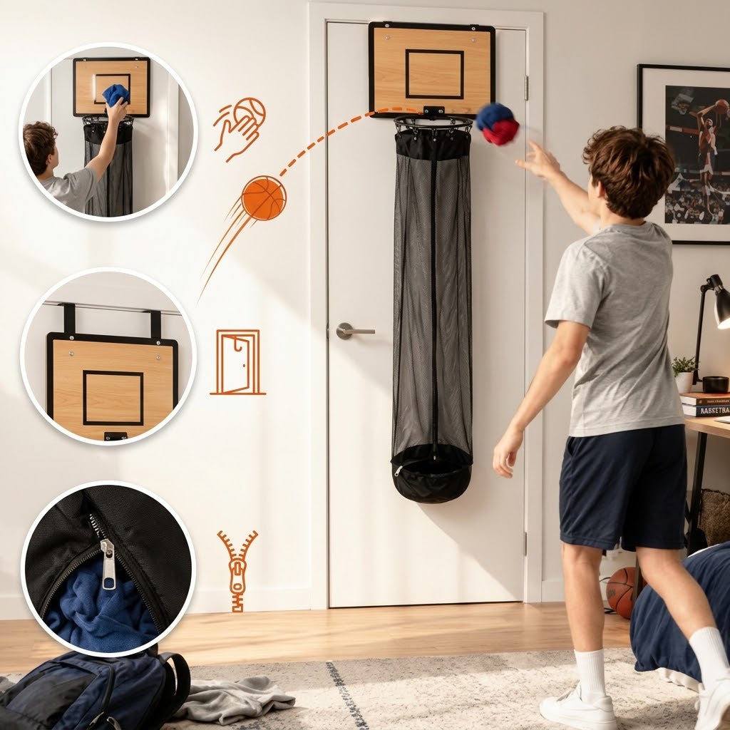 Aufbewahrungsorganizer Basketball-Design hängend, ca. 132 cm -    Zorenza