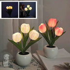 Tulpen-LED-Tischlampe im Keramiktopf – Warmes Dekorlicht Zorenza