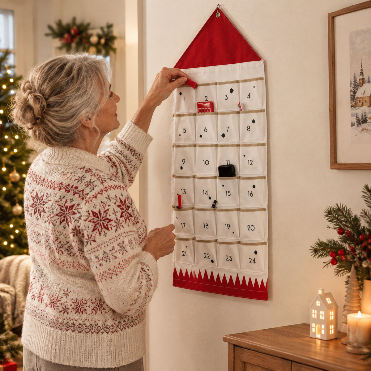 Adventskalender zum Befüllen Stoff 24 Taschen -    Zorenza
