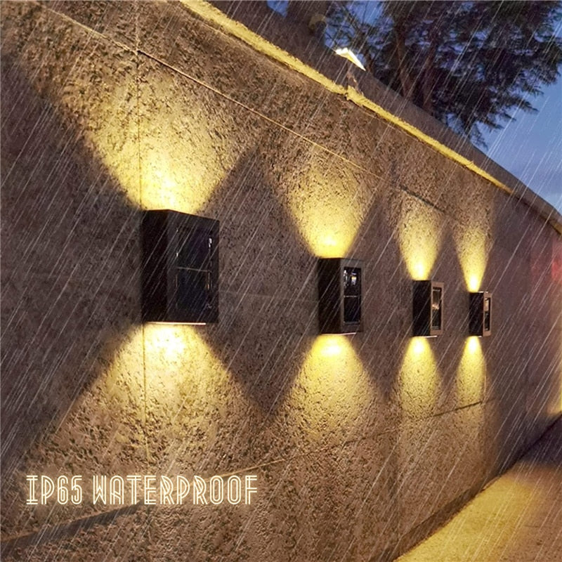 LED Solarwandleuchte Warmweiß IP65 – Kabellos für Garten und Terrasse -    Zorenza