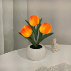 Tulpen-LED-Tischlampe im Keramiktopf – Warmes Dekorlicht Zorenza