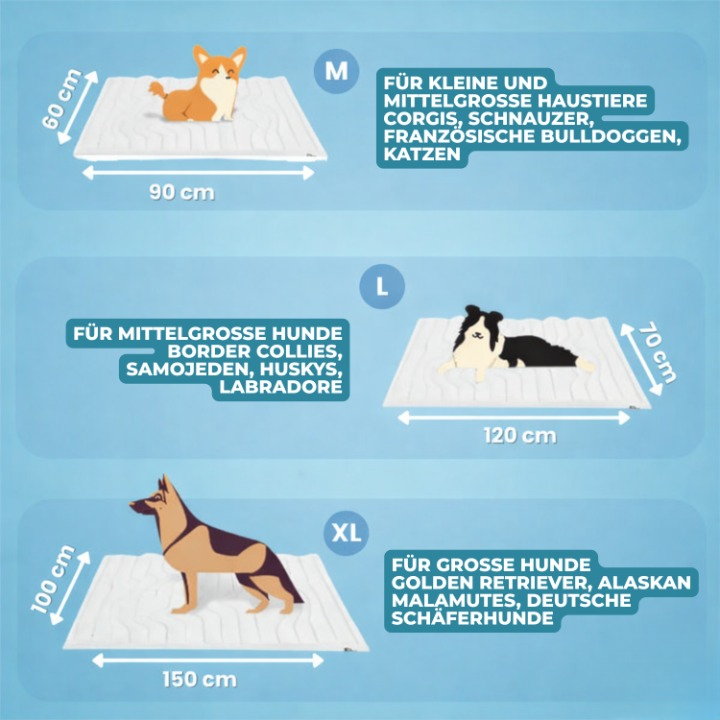 Kühlmatte für Hunde – Selbstkühlend ohne Strom oder Wasser -    Zorenza