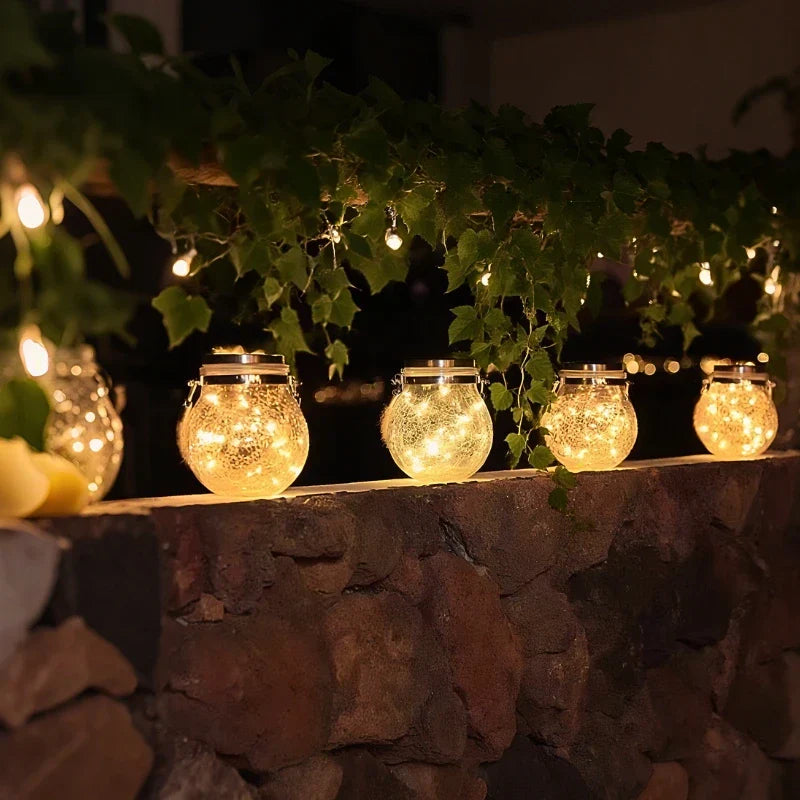 Solar-Gartenlaterne mit Crackle-Glas – Dämmerungssensor -    Zorenza