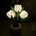 Tulpen-LED-Tischlampe im Keramiktopf – Warmes Dekorlicht Zorenza