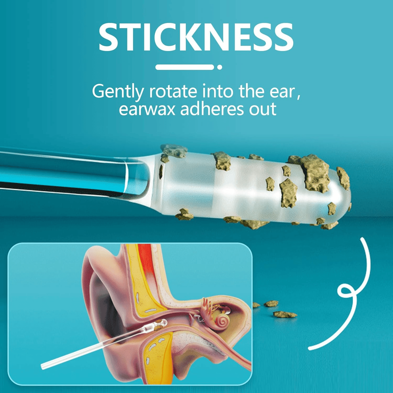 Wiederverwendbare Ohrenreiniger mit klebriger Spitze Zorenza