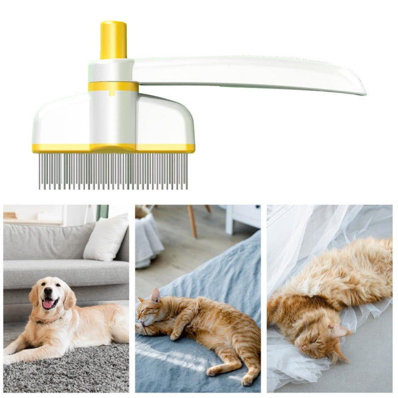 Fellpflege-Kamm für Katzen und Hunde mit Auswurfknopf Zorenza