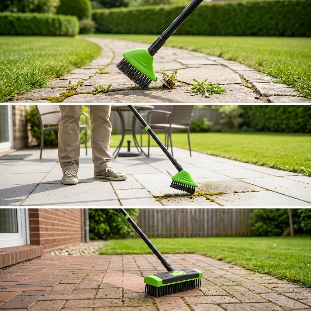 Unkrautbürsten-Set 3-in-1 mit langem Griff -    Zorenza