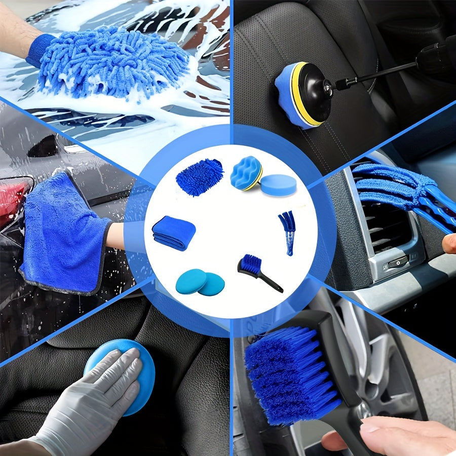 Auto-Waschbürsten-Set 28-teilig mit Bohraufsätzen und Tragetasche -    Zorenza
