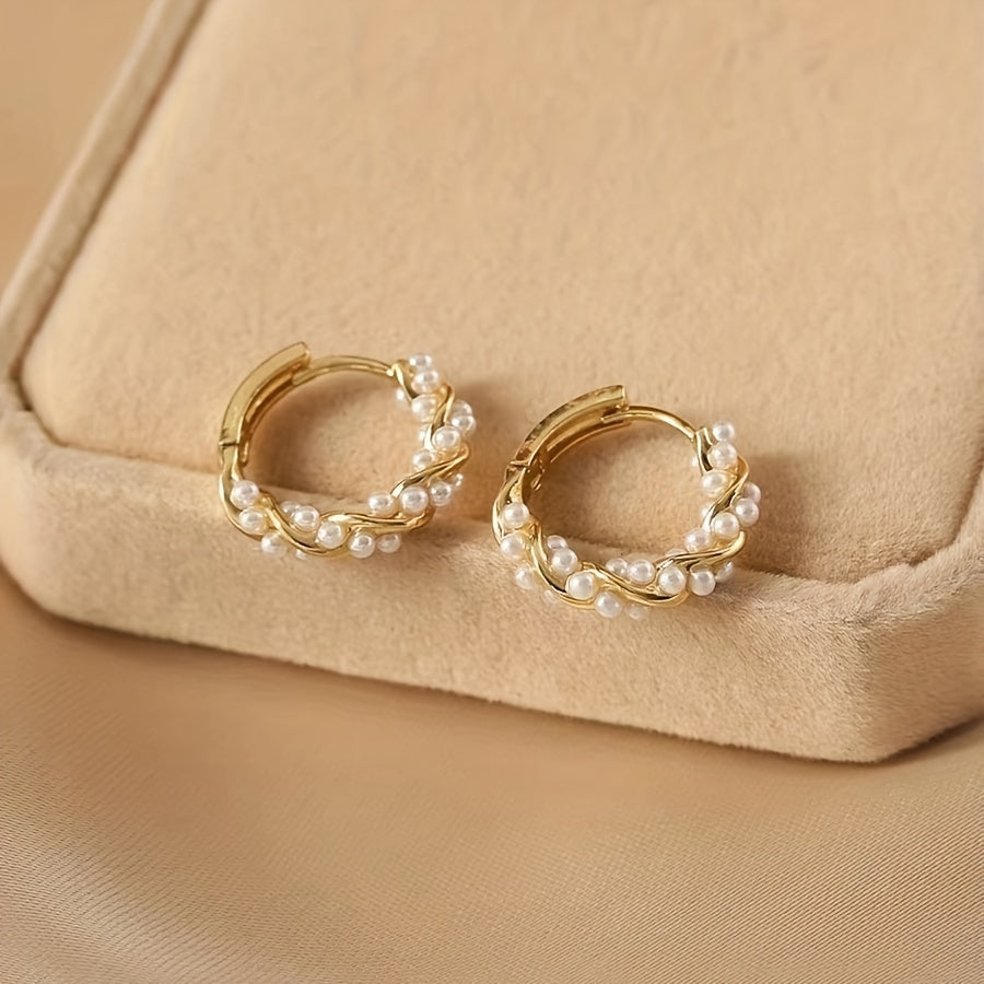 Perlen-Creolen mit goldenem Draht – Elegantes Schmuckdesign -    Zorenza