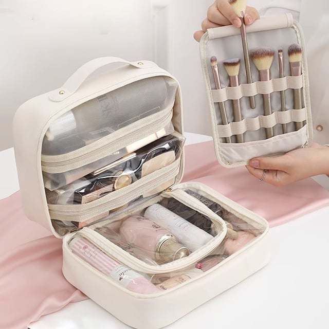 Kosmetiktasche mit transparenten Fächern -    Zorenza