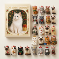 Katzen-Adventskalender mit 24 Katzenfiguren zum Aufhängen – für Katzenliebhaber -    Zorenza