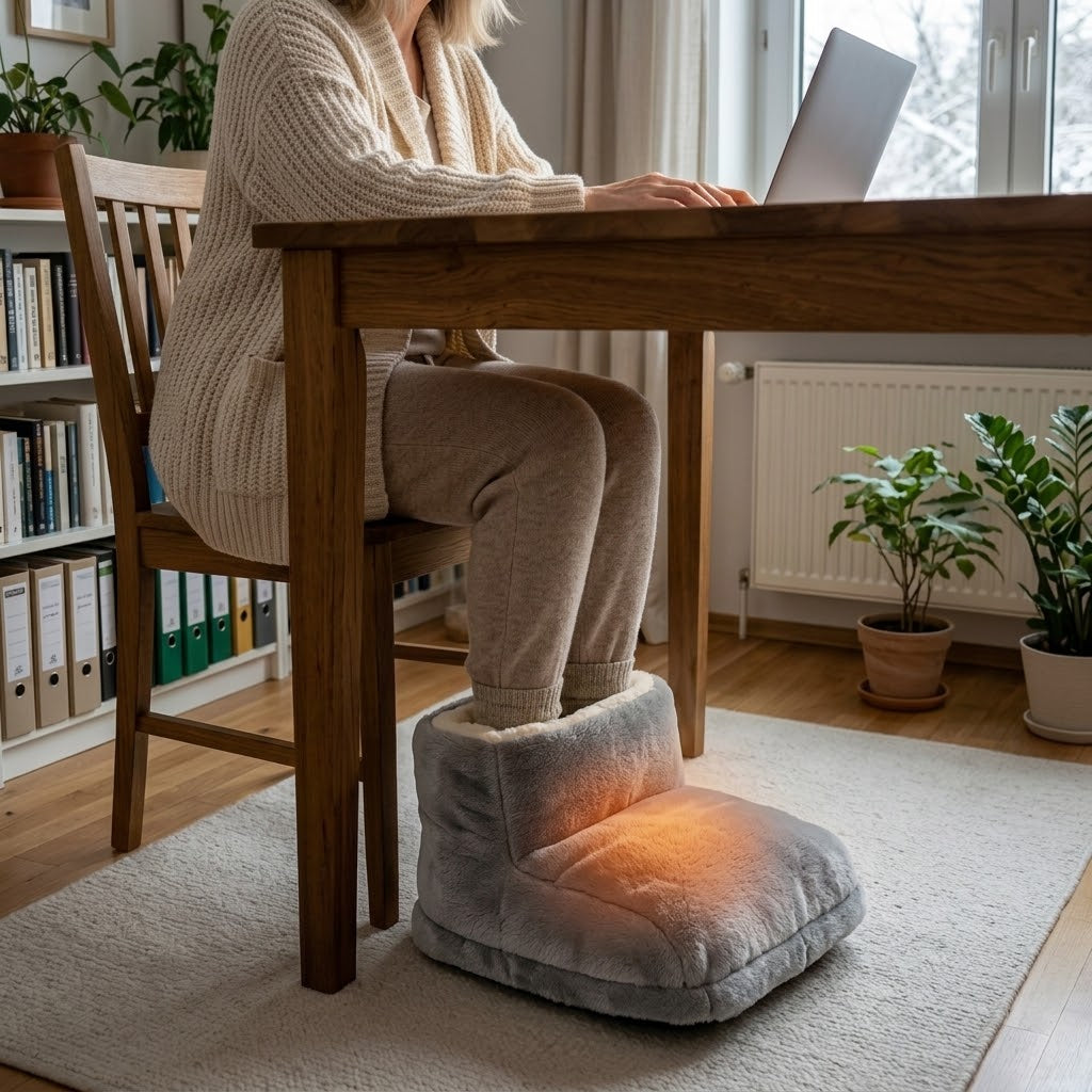Elektrischer USB-Fußwärmer aus Fleece, 23 x 32 x 22 cm -    Zorenza