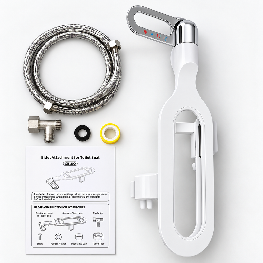Bidet-Aufsatz Edelstahl mit Doppeldüse für WC -    Zorenza