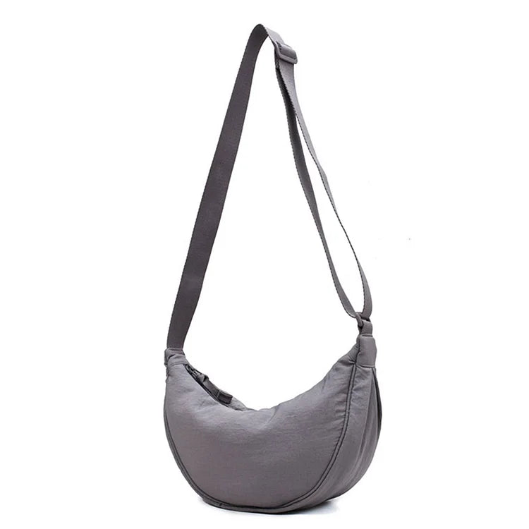 Schultertasche Stoff mit verstellbarem Gurt – Halbmond-Design -    Zorenza