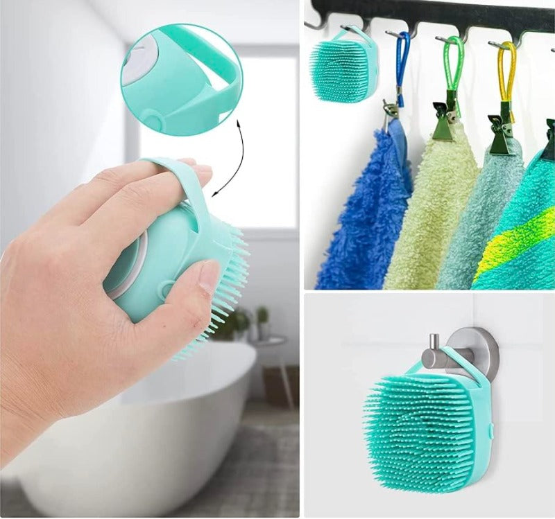 Haustierbürste Silikon mit Shampoo-Spender -    Zorenza
