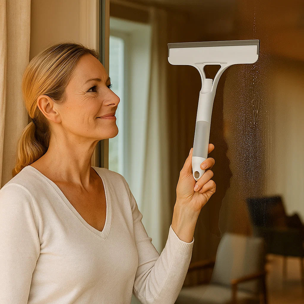 3-in-1-Fensterabzieher mit Sprühfunktion – Streifenfreies Glas in einem Durchgang Zorenza