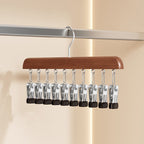 Kleiderbügel Holz drehbar mit Clips für Kleiderschrank-Organisation -    Zorenza