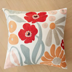 Kissenbezug mit gesticktem Blumen- und Botanik-Muster Zorenza
