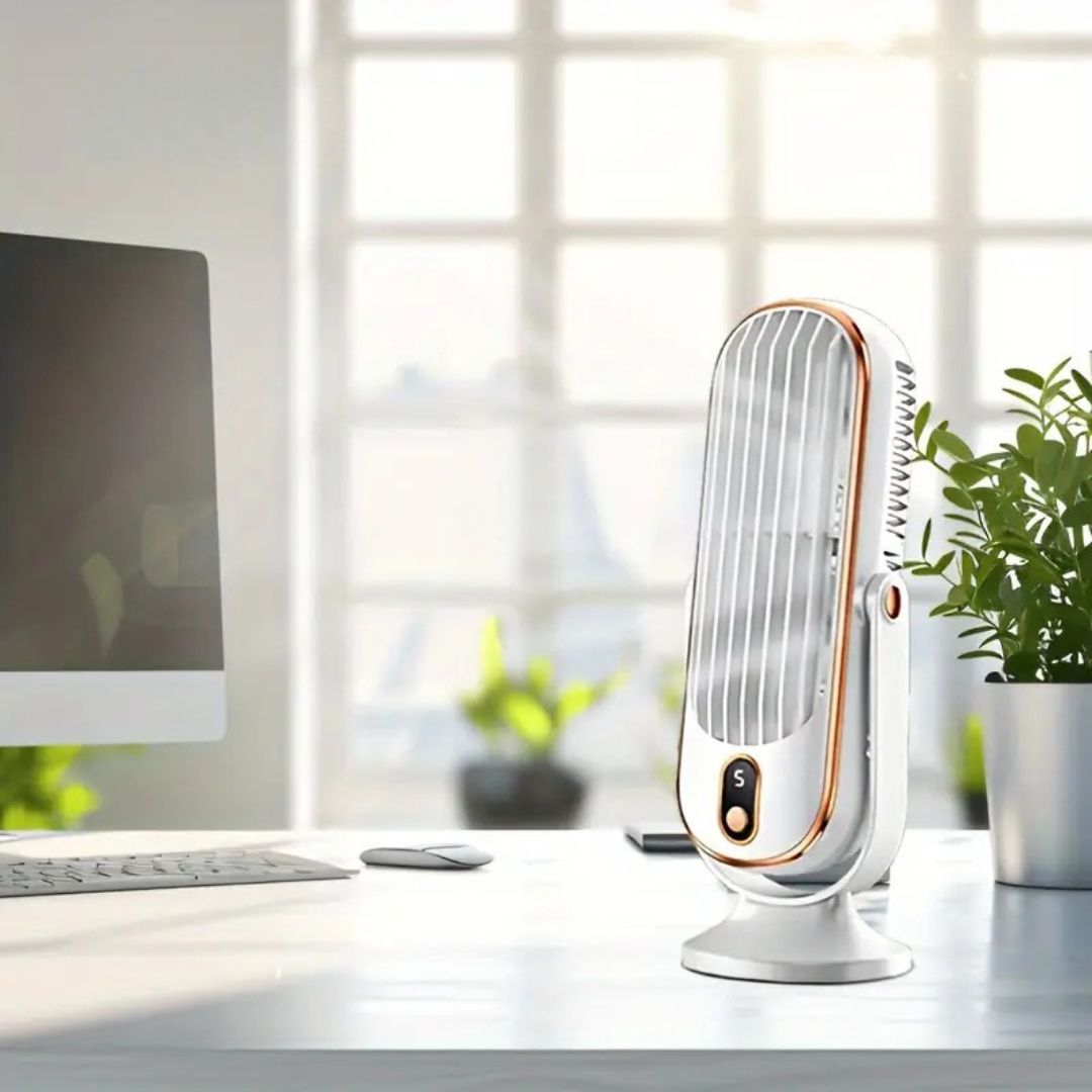 Tischventilator mit Akku – Leise und USB-aufladbar -    Zorenza
