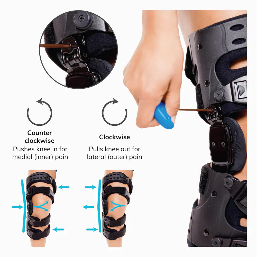 Kniebandage bei Arthrose – Verstellbare Entlastung für beide Knieseiten -    Zorenza