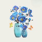 Blumen-Wandsticker mit Schmetterlingen – Selbstklebende Raumdekoration Zorenza