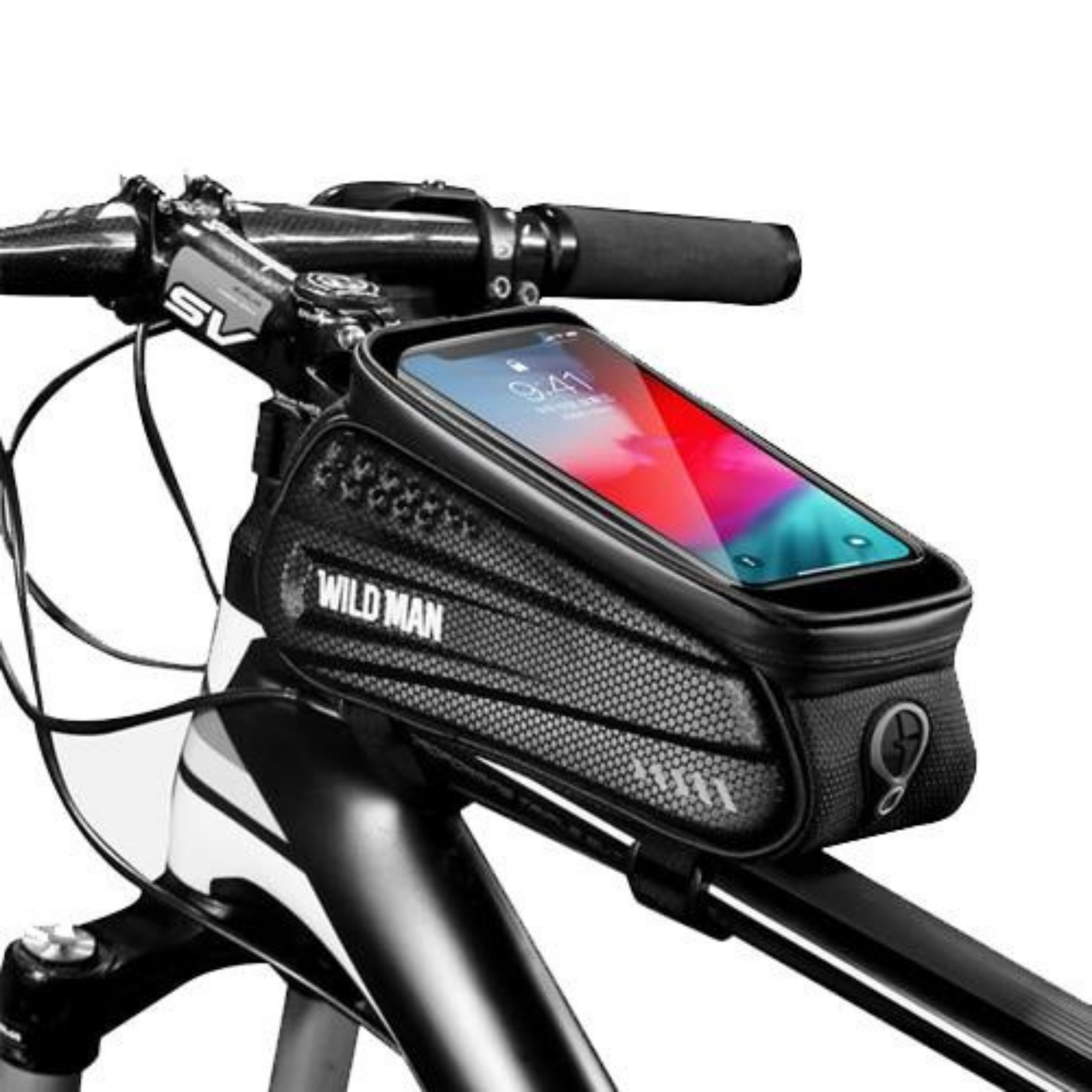 Fahrrad-Rahmentasche mit Handy-Fenster – Wasserdichtes Hardcase Zorenza