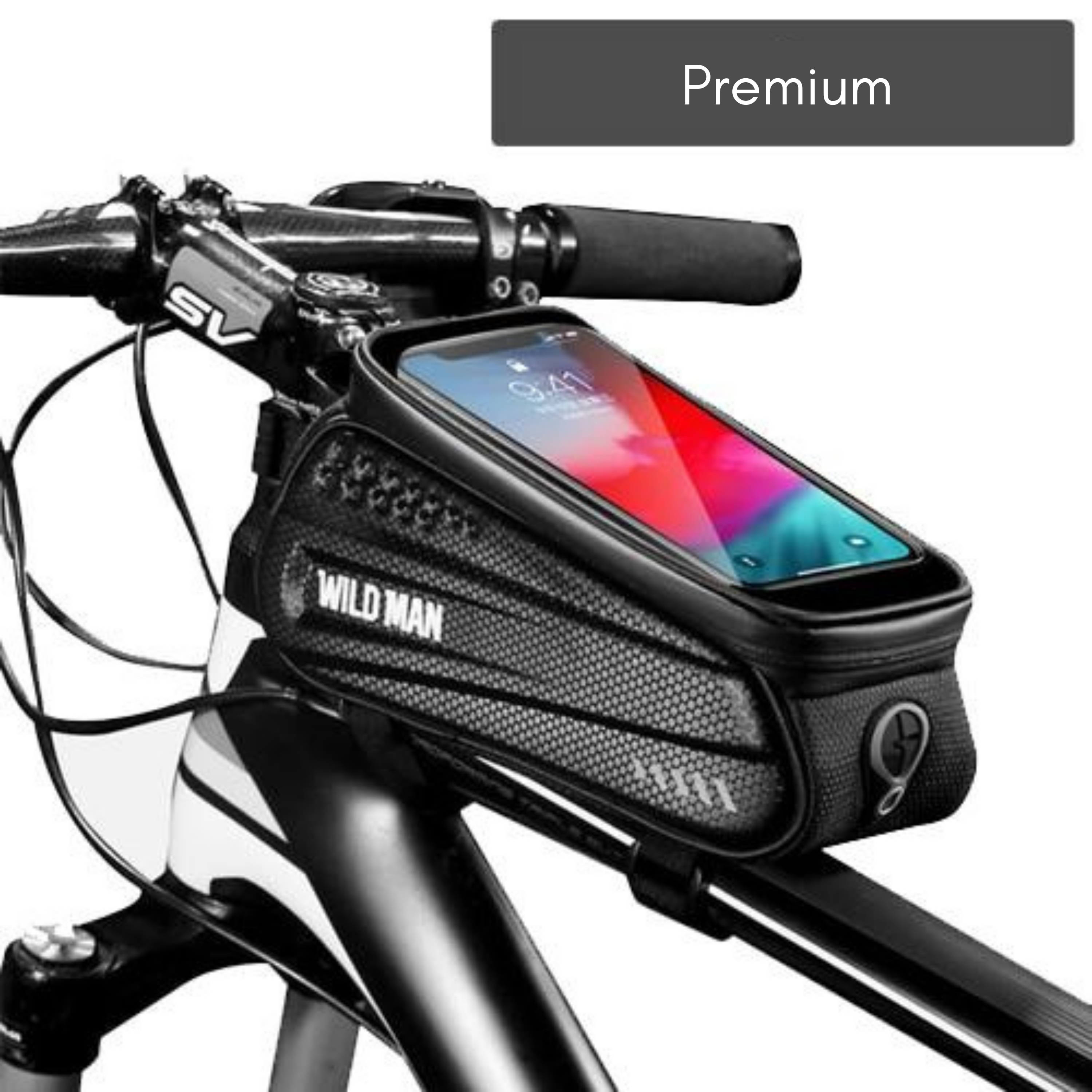 Fahrrad-Rahmentasche mit Handy-Fenster – Wasserdichtes Hardcase Zorenza