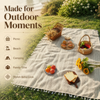 Picknickdecke mit Boho-Muster und Fransen – Polyester -    Zorenza