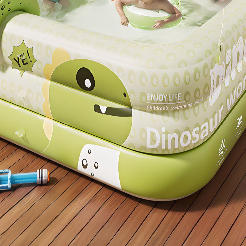 Kinderpool mit Dino-Sprüher & Sonnendach — Aufblasbar, 170 oder 210 cm -    Zorenza