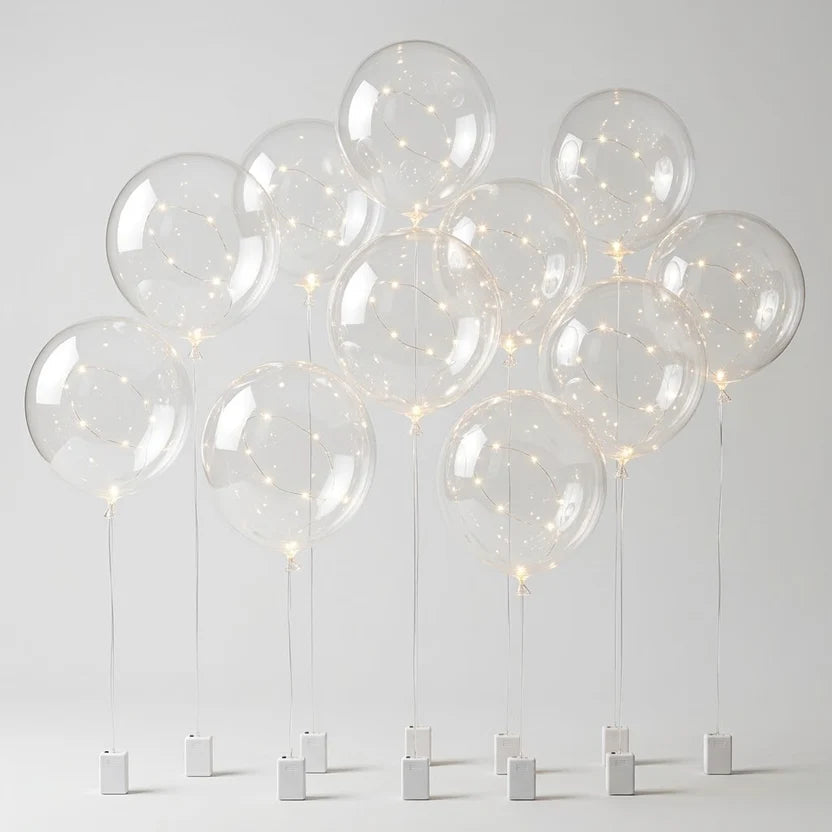 LED-Luftballons Set – Leuchtende Deko für Hochzeit, Geburtstag & Garten -    Zorenza