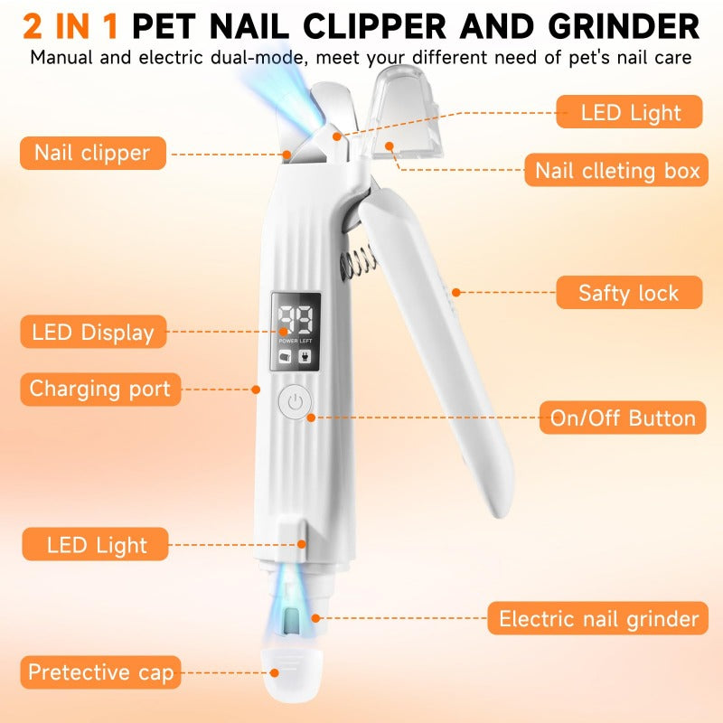 Elektrischer Nagelknipser für Haustiere 2-in-1 -    Zorenza