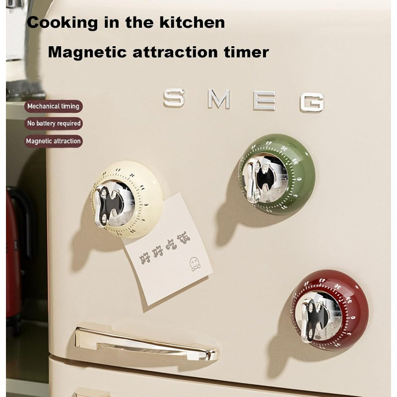 Mechanischer Küchen-Timer Edelstahl mit Magnetfuß – 55 Minuten, kein Strom nötig, präzise Zeitmessung für Backen und Kochen – Zorenza