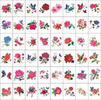 3D Tattoo Stickers mit Blumen- und Schmetterlings-Motiven -    Zorenza