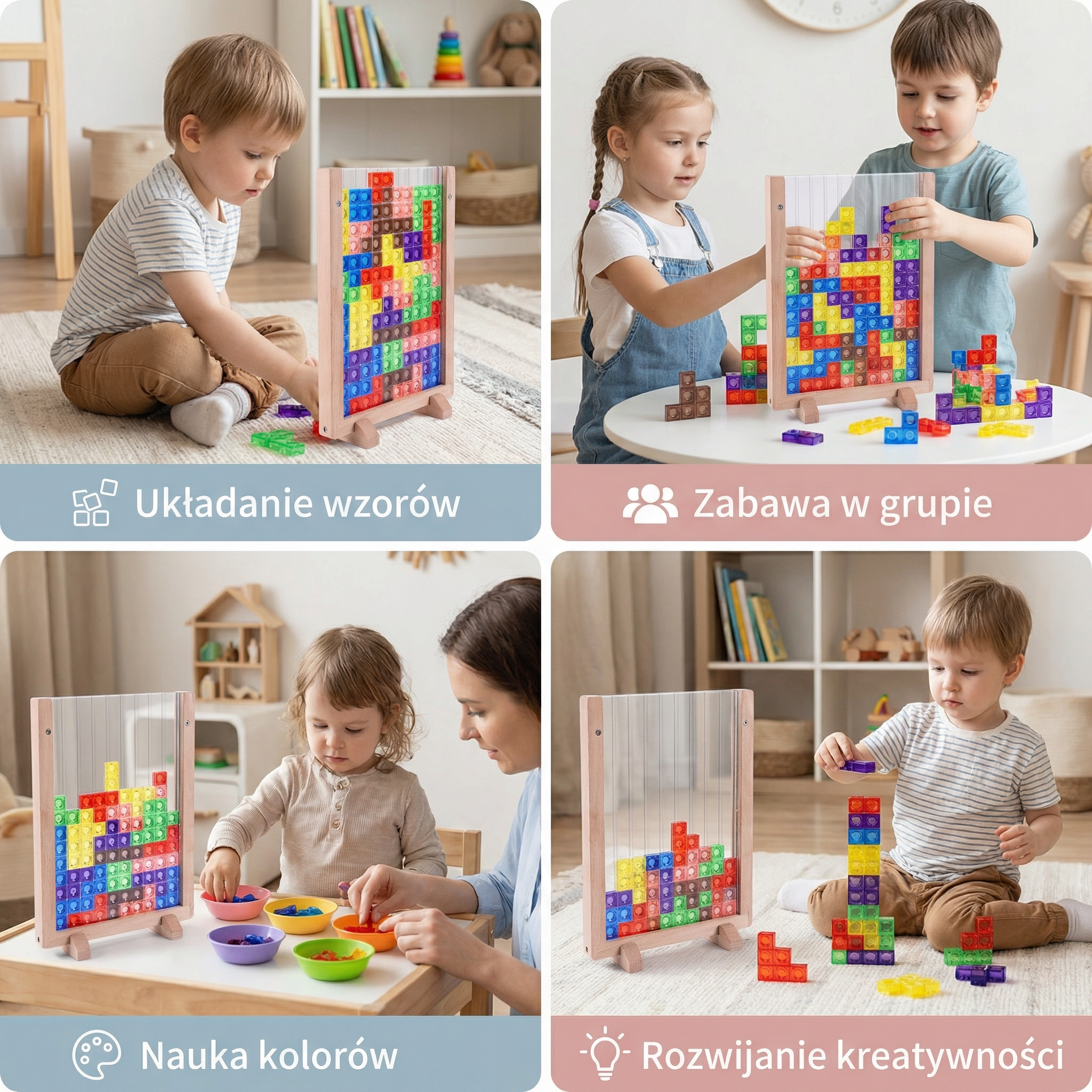 Puzzle-Bausteine aus Holz für Kinder ab 2 Jahren -    Zorenza