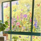 Fensteraufkleber mit Blumen- und Schmetterlingmotiven Zorenza
