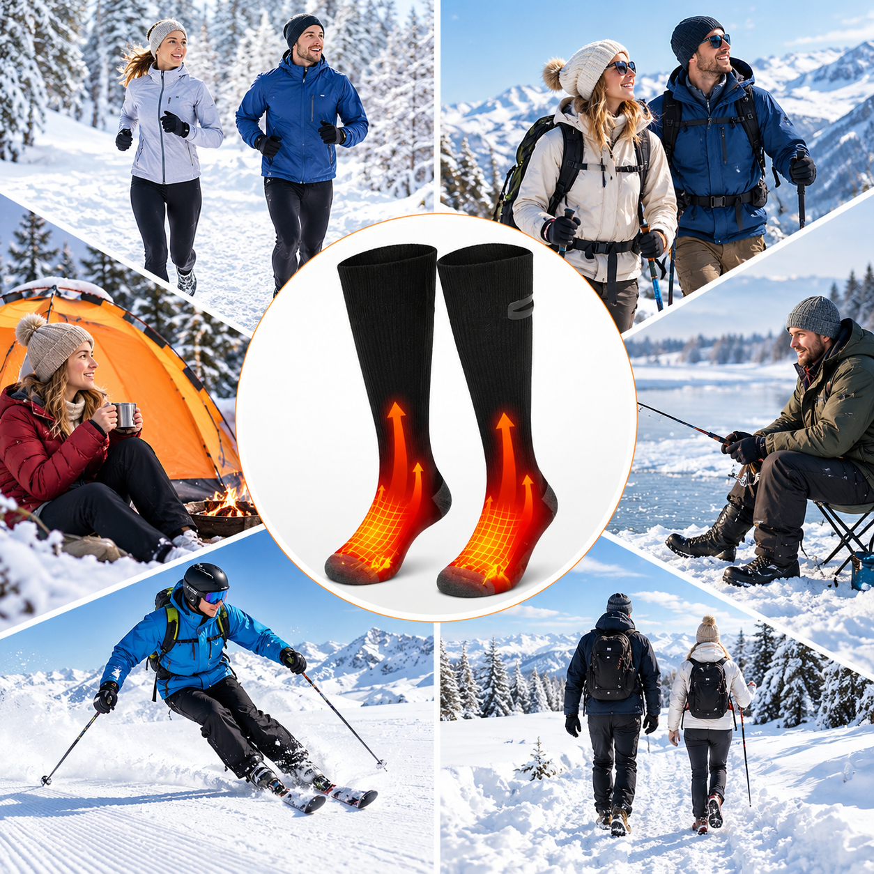 Beheizte Socken mit 3 Heizstufen und Powerbank -    Zorenza