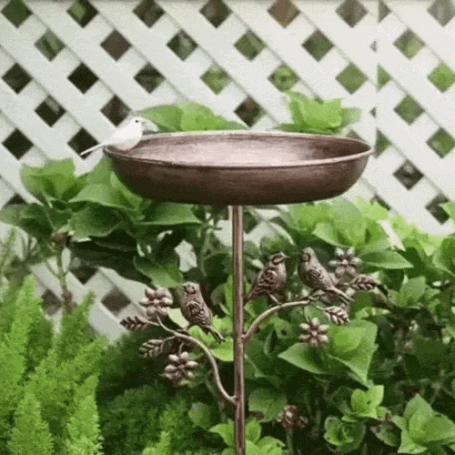 Gartenvogeltränke am Metallspieß – Vintage Kupfer-Optik -    Zorenza
