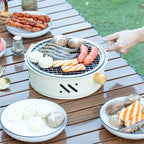 Holzkohlegrill Kompakt Rund mit Edelstahl-Grillrost -    Zorenza