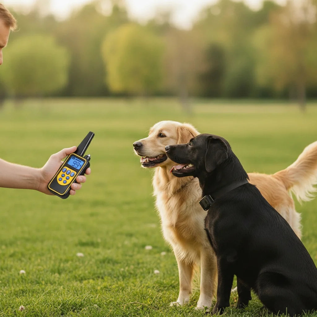 Zwei Hunde, ein Gerät