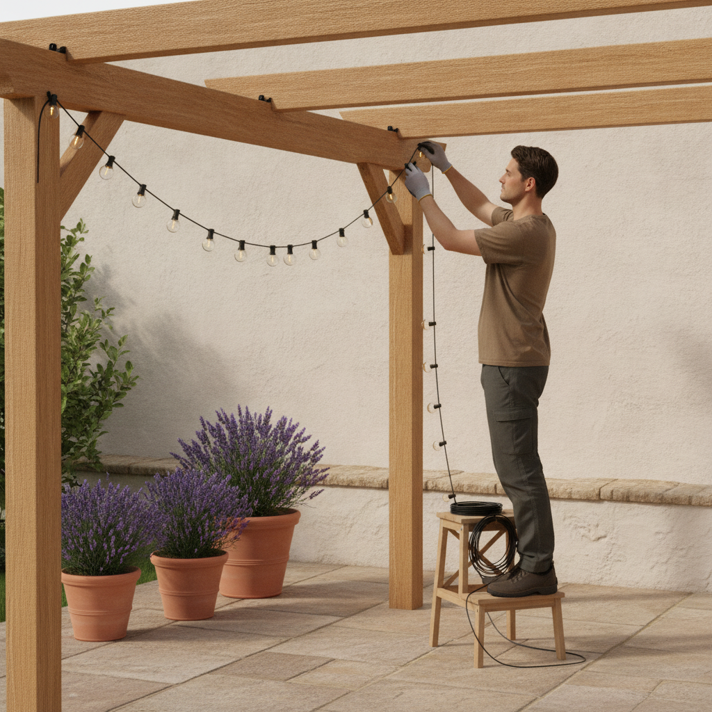 Attach string lights