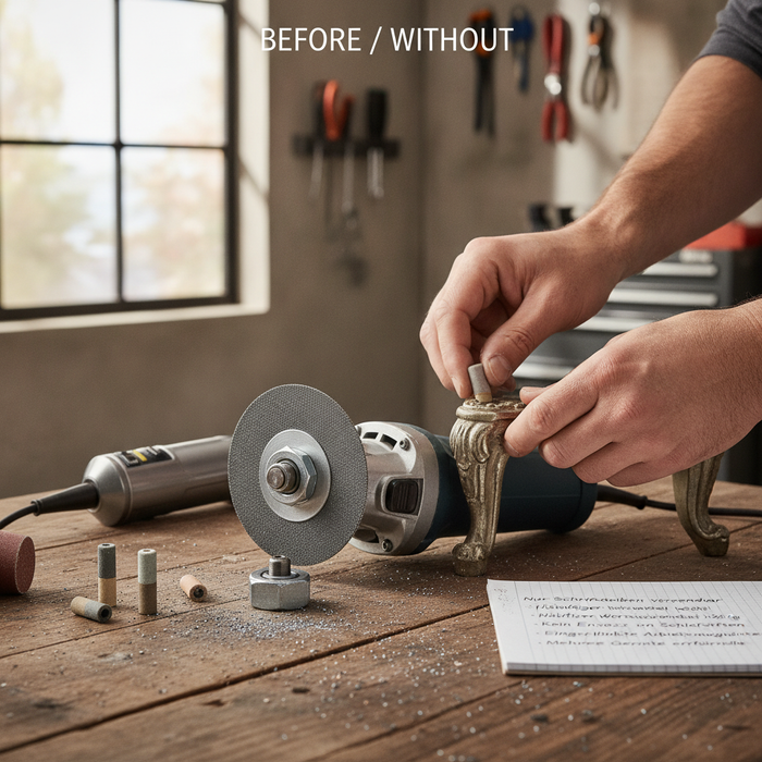 Winkelschleifer Adapter mit modifiziertem Spannfutter — technical_before_after.without_card_image