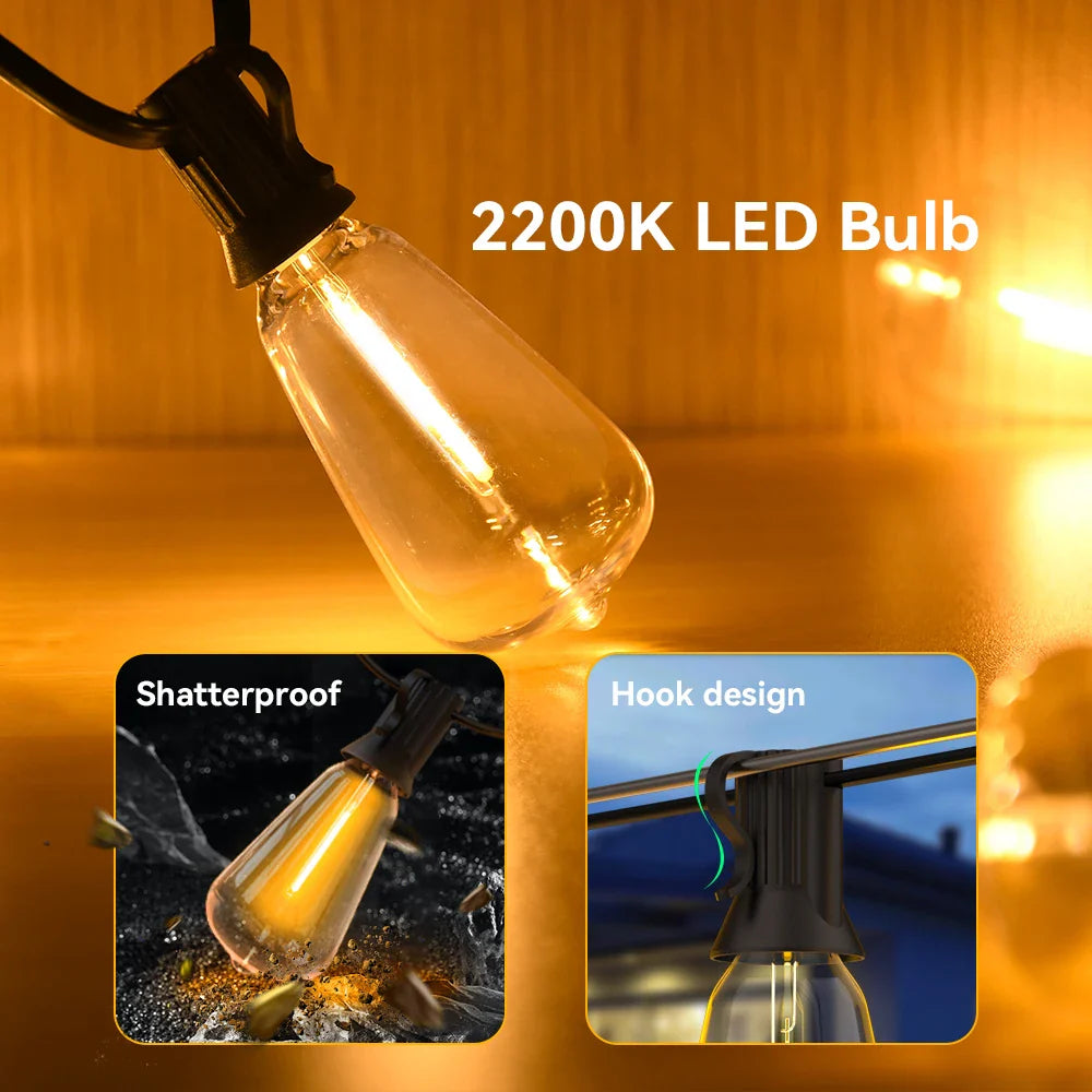 LED Lichterkette wetterfest für Garten und Terrasse -    Zorenza