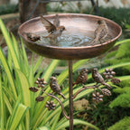 Gartenvogeltränke am Metallspieß – Vintage Kupfer-Optik -    Zorenza